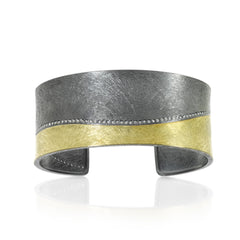 Todd Reed | 18K Gold & Sterling Silver, White Brilliant Cut Diamonds Cuff