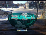 Emerald White Leaves Bowl