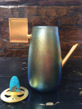 Sterling Silver With 24K Gold Plating, Turquoise, Multi Color Iridescent Vessel