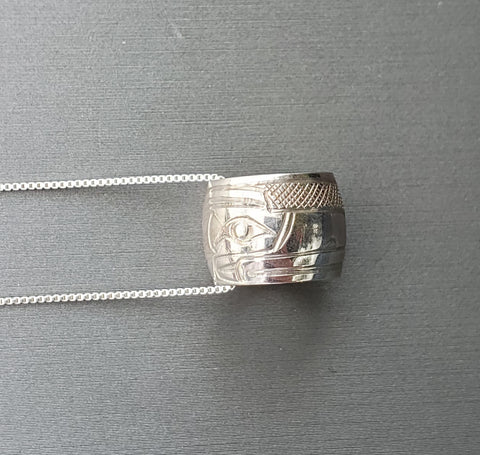 Sterling Silver 'Raven' Large Spirit Bead Necklace
