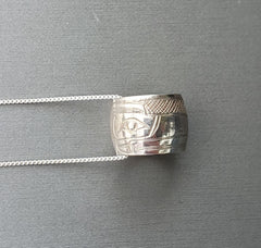 Sterling Silver 'Raven' Large Spirit Bead Necklace