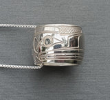 Sterling Silver 'Wolf' Large Spirit Bead Necklace