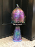 Sawcut, Blue Iridescent Glass Blown Lamp