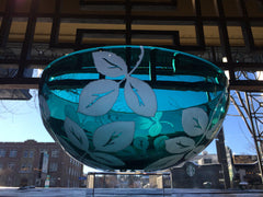Emerald White Leaves Bowl